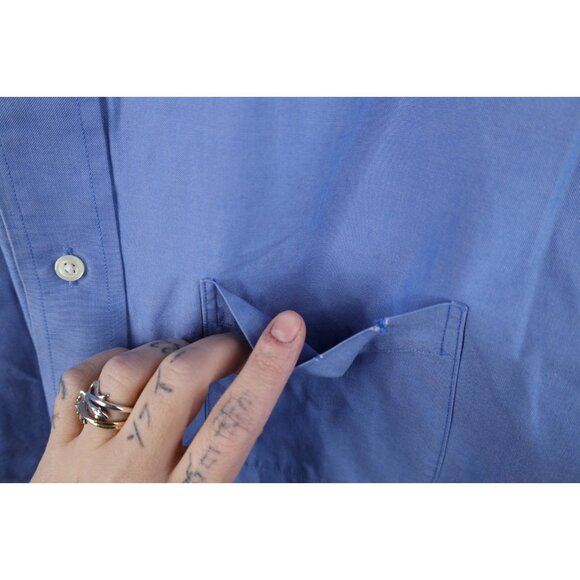 Vtg 90s Brooks Brothers Mens 17 34/35 Distressed Cotton Button Down Shirt OCBD - Picture 5 of 16